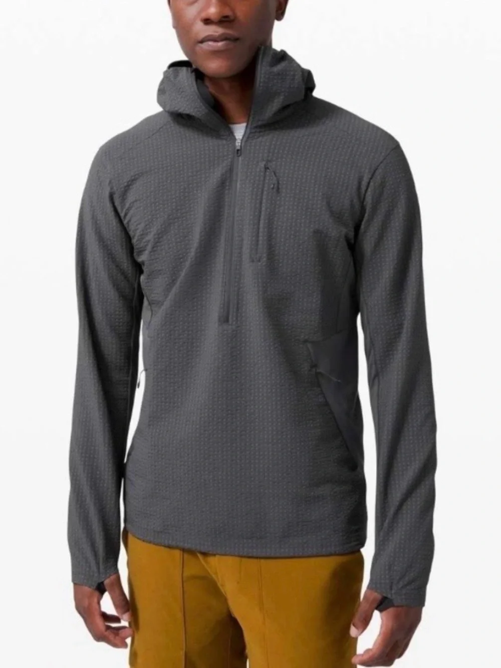 2020 Lululemon Cold Terrain 3/4 Zip Hoodie Graphite Grey Trail Running Jacket XL